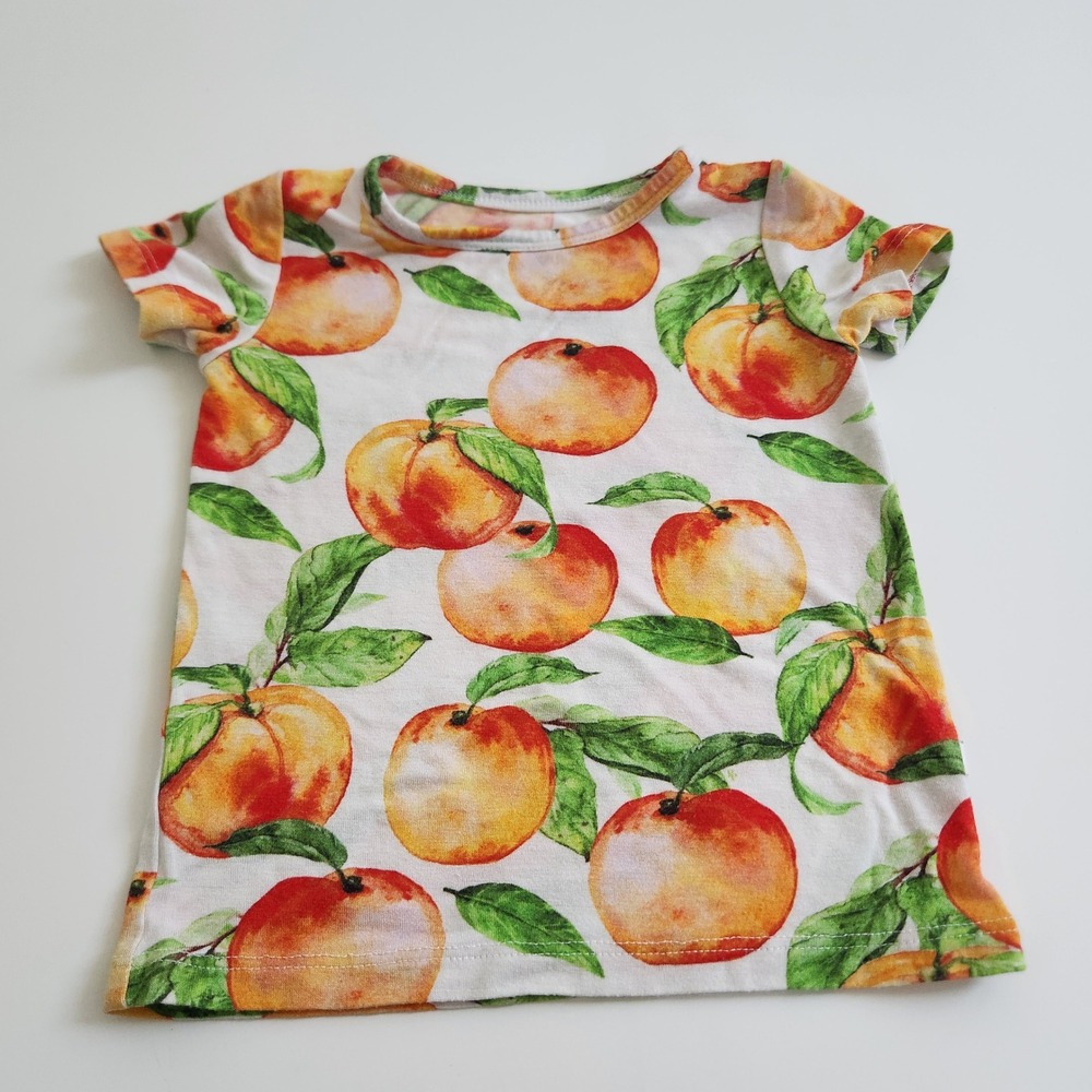 Posh Peanut Kids Peach Short Sleeve T-Shirt Top Months Bamboo Size 6-12 months